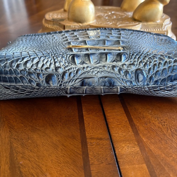 Brand New Brahmin Croc-Embossed Wristlet – Steel Blue/Gray – Never Worn - Picture 3 of 10